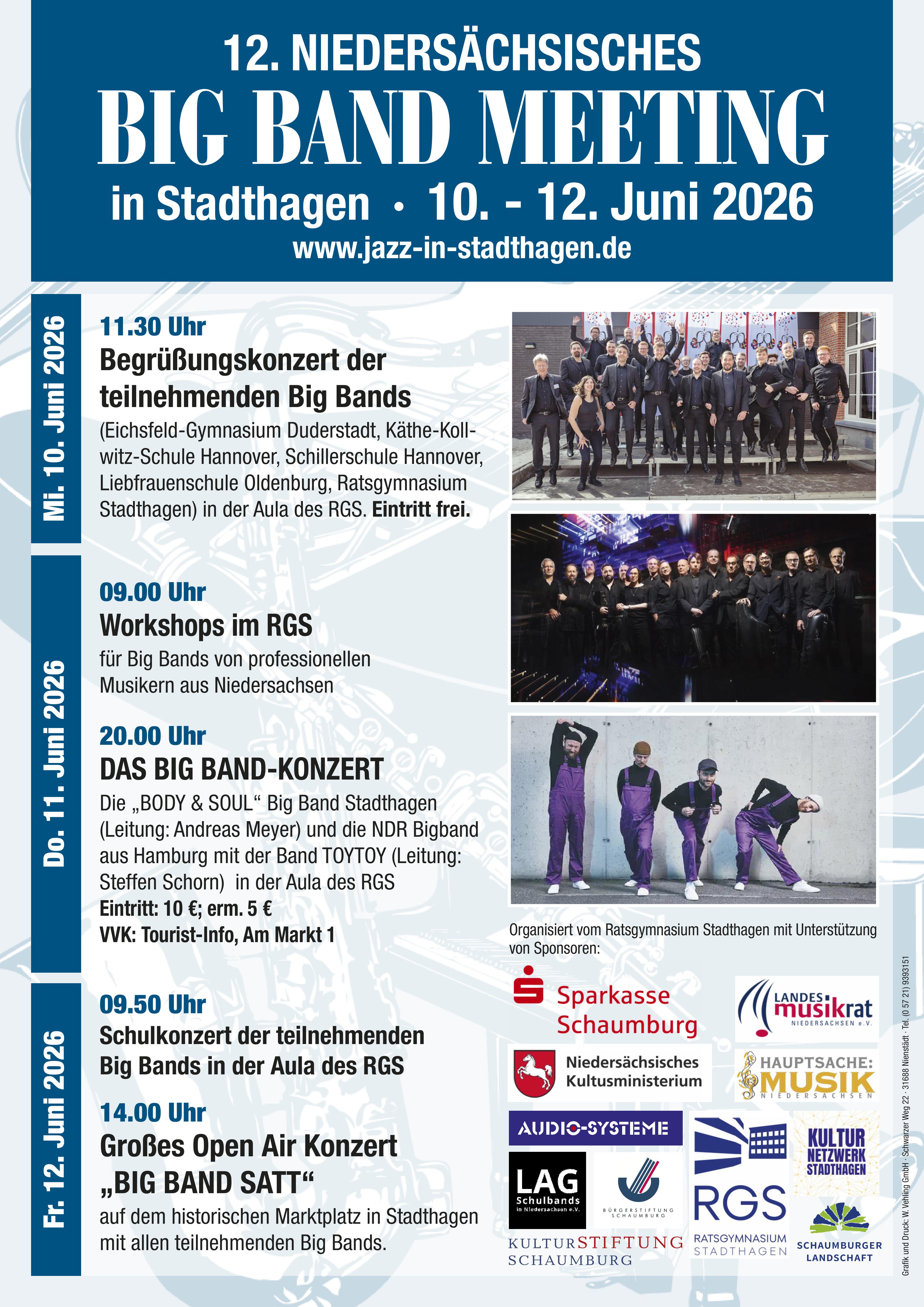 Das Plakat des zw&ouml;lften Big Band Meetings